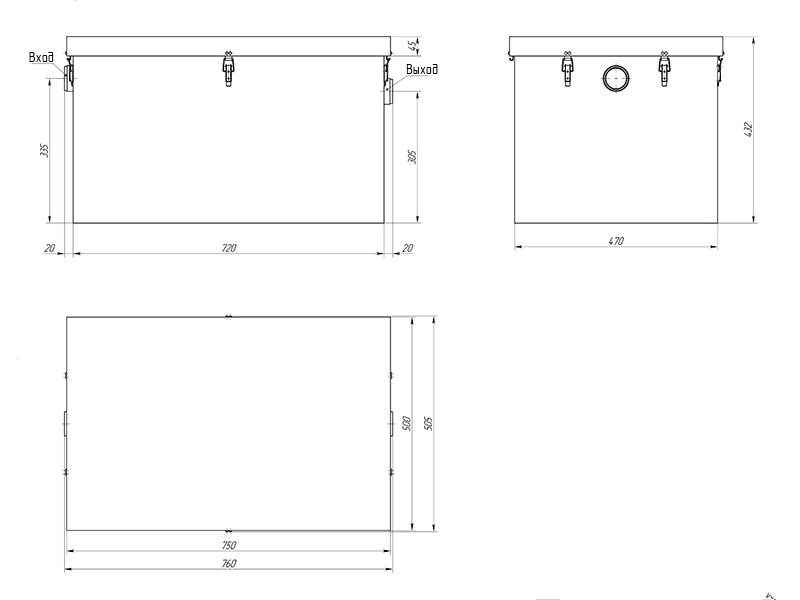 Жироуловитель под мойку Alta M-In 1.0-80 Жироуловитель под мойку Alta M-In 1.0-80