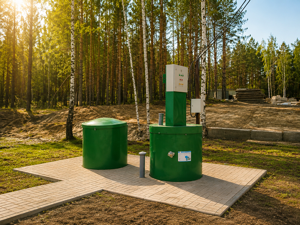 Хозяйственно-бытовой сток - 25 м3 в сутки, кинологический питомник, Нижегородская обл.